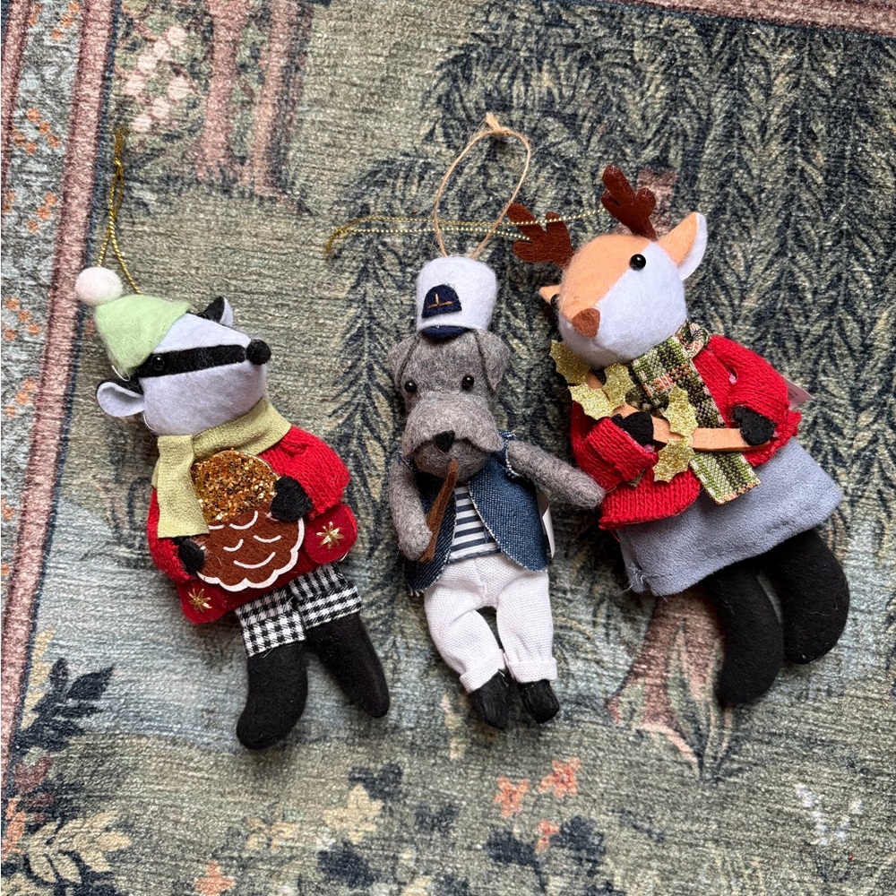 Set of Three Festive Animal Ornaments - Target Wondershop